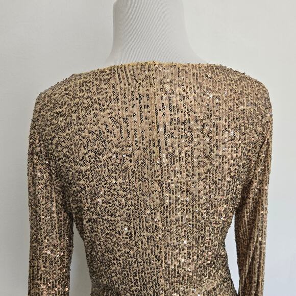 NEW Intimately Free People Gold Rush Sequin Shirt Glam Maximalist Women Small - Picture 8 of 13